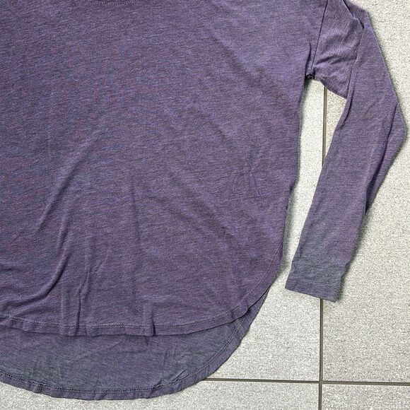 NWOT Chaser Tri-Blend Scoop Neck Burnout Rounded Hi-Low Hem Long Sleeve Tee XS - Picture 5 of 14